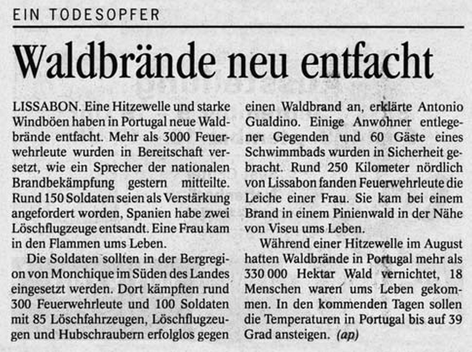 Original Newspaper Article